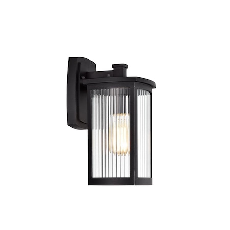Feeltheglow 14 in. Evie Transitional 1 Light Outdoor Wall Sconce, Textured Black FE2542782